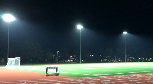 track and field with lights on